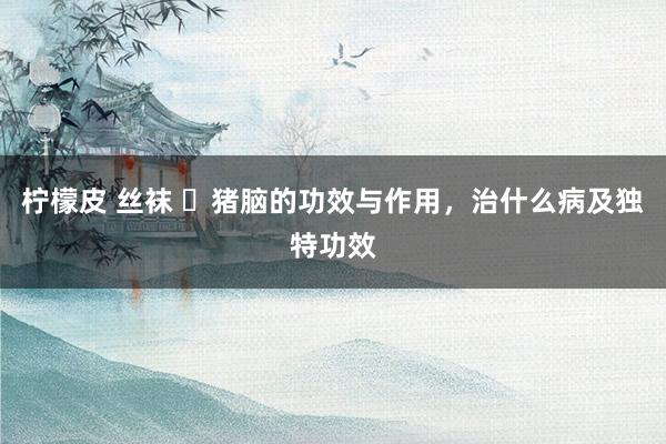 柠檬皮 丝袜 ​猪脑的功效与作用，治什么病及独特功效